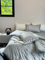 Duvet Cover Set Cotton Satin Diamond-Quilted Breathable