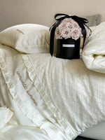 Duvet Cover Set Cotton Satin Diamond-Quilted Breathable