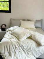 Duvet Cover Set Cotton Satin Diamond-Quilted Breathable