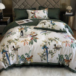 Duvet Cover Set Cotton Satin Exotic Bird Print