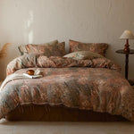 Duvet Cover Set Cotton Satin Floral Hotel Closure