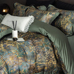 Duvet Cover Set Cotton Satin Grass Print
