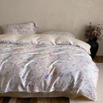 Duvet Cover Set Cotton Satin Jacquard Button Closure