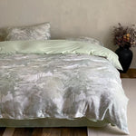 Duvet Cover Set Cotton Satin Jacquard Button Closure