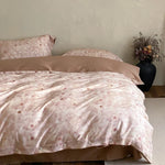 Duvet Cover Set Cotton Satin Jacquard Button Closure