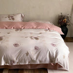 Duvet Cover Set Cotton Satin Jacquard Button Closure