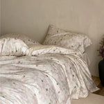 Duvet Cover Set Cotton Satin Jacquard Button Closure