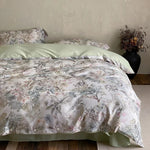 Duvet Cover Set Cotton Satin Jacquard Button Closure