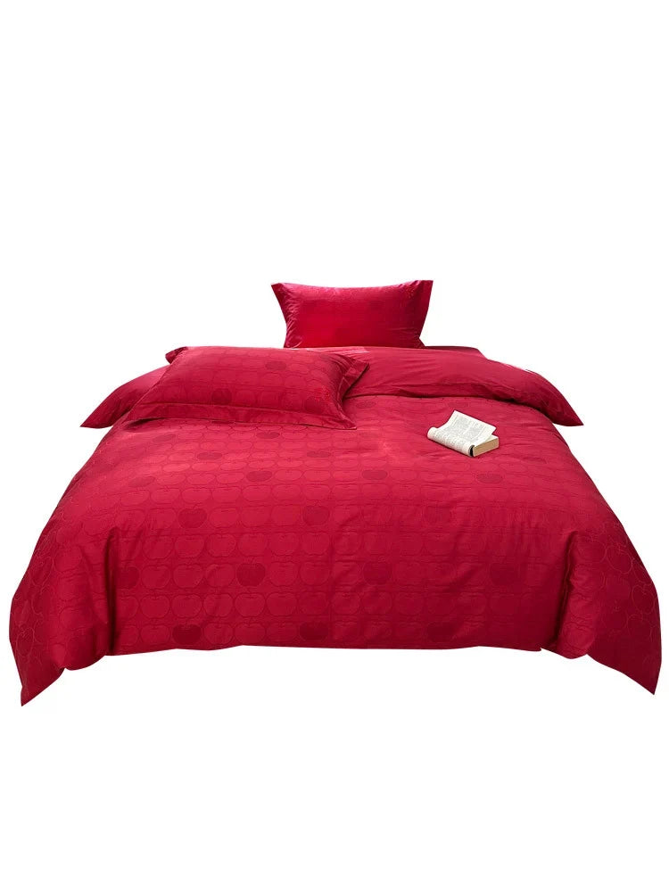 Duvet Cover Set Cotton-Satin Jacquard Concealed Zipper