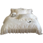 Duvet Cover Set Cotton Satin Jacquard Ruffled Edges