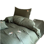 Duvet Cover Set Cotton Satin Koi Embroidery