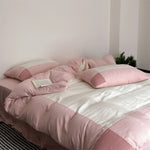Duvet Cover Set Cotton Satin Quilted 4-Piece