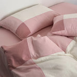 Duvet Cover Set Cotton Satin Quilted 4-Piece