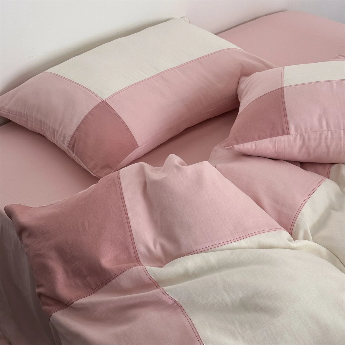 Duvet Cover Set Cotton Satin Quilted 4-Piece