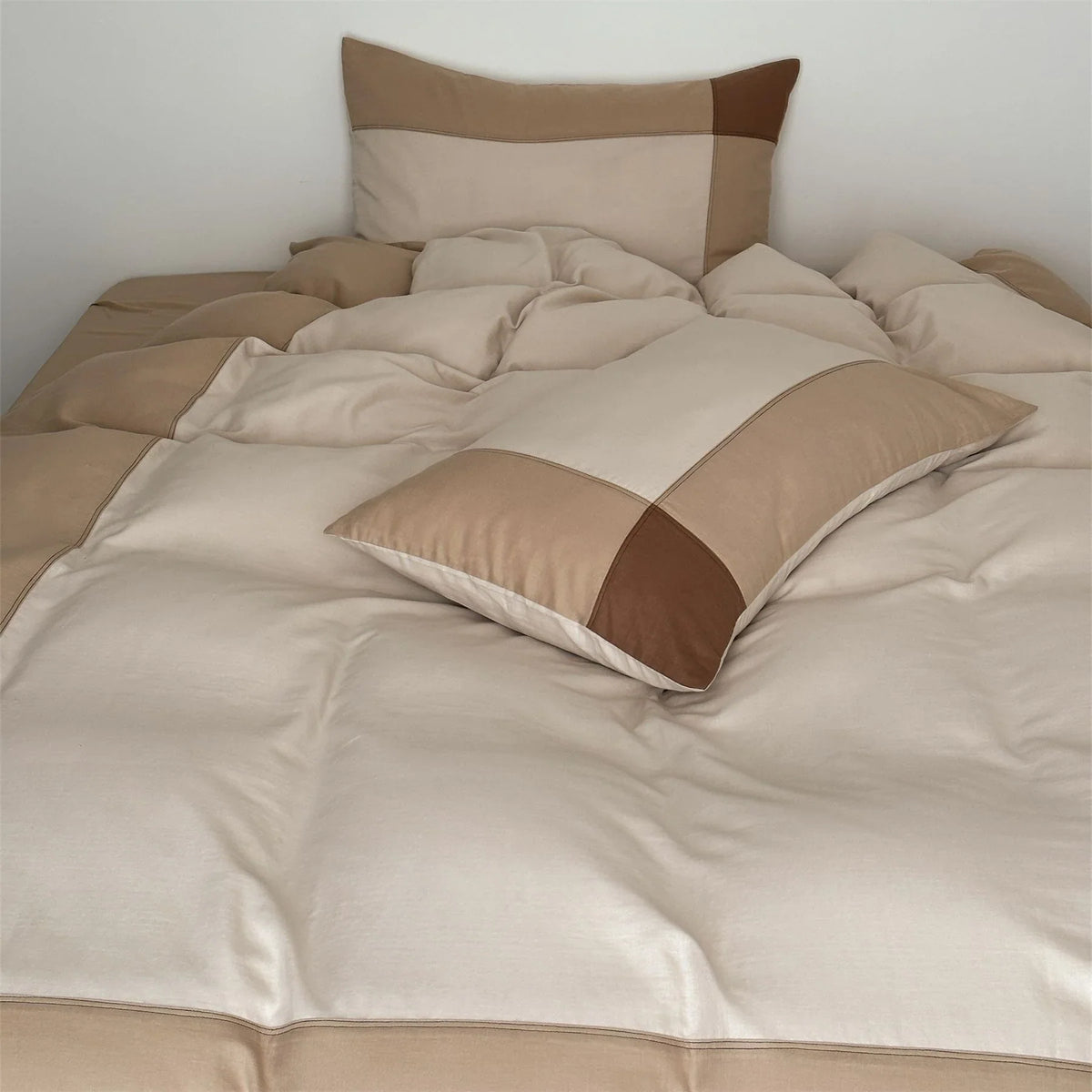 Duvet Cover Set Cotton Satin Quilted 4-Piece