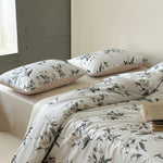Duvet Cover Set Cotton Satin Reversible Temperature-Regulating