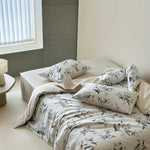 Duvet Cover Set Cotton Satin Reversible Temperature-Regulating