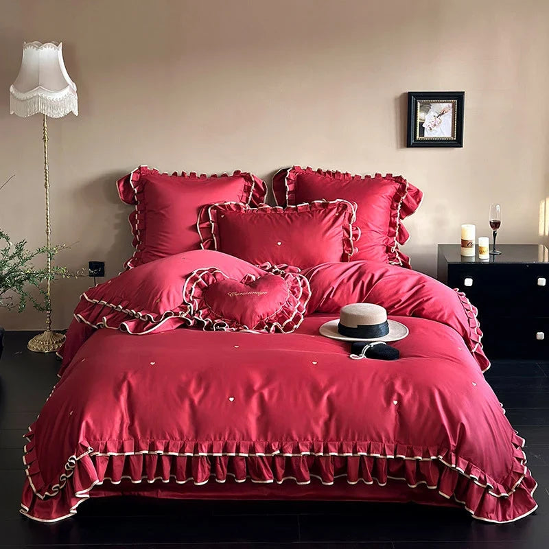 Duvet Cover Set Cotton Satin Temperature-Regulating