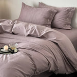 Duvet Cover Set Cotton Satin Tonal Floral Jacquard