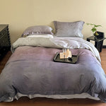 Duvet Cover Set Cotton Satin Tonal Jacquard Machine Washable