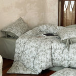 Duvet Cover Set Cotton Satin Vintage Floral Machine Washable