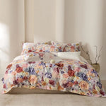 Duvet Cover Set Cotton Satin Watercolor Botanical Machine Washable