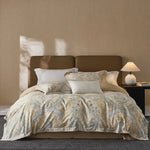 Duvet Cover Set Cotton Satin Watercolor Botanical Machine Washable