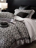 Duvet Cover Set Cotton Satin Watercolor Floral