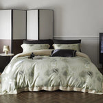 Duvet Cover Set Cotton Satin Watercolor Floral Concealed Zipper