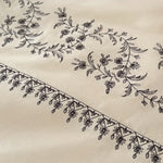 Duvet Cover Set Embroidered Floral Border & Secure Ties