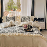 Duvet Cover Set Fine Cotton Satin Reversible Toile