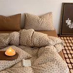 Duvet Cover Set Floral Cotton Blend Breathable 4-Piece