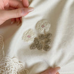 Duvet Cover Set Hand-Embroidered Cotton Satin & Lace Trim