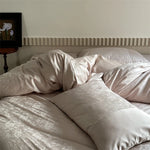 Duvet Cover Set Jacquard Satin Floral Relief 4-Piece Set
