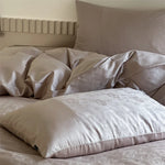 Duvet Cover Set Jacquard Satin Floral Relief 4-Piece Set