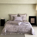 Duvet Cover Set Jacquard Tonal Floral Silky-Matte 4-Piece