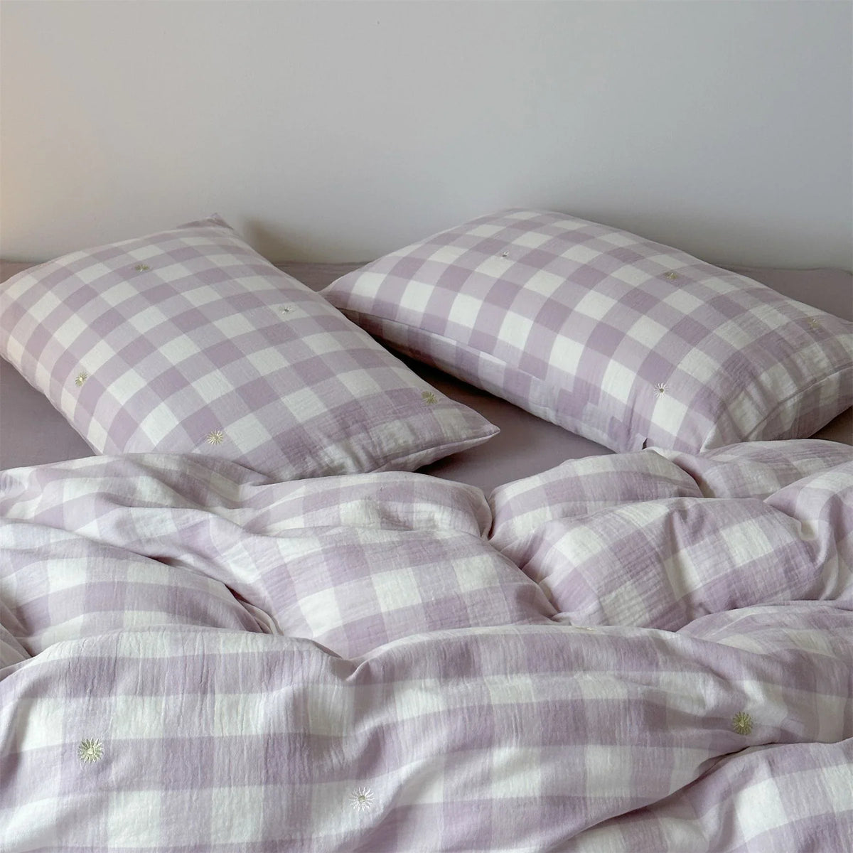 Duvet Cover Set Lightweight Cotton Muslin 4-Piece