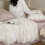 Duvet Cover Set Linen-Cotton Breathable Reversible 4-Piece