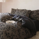 Duvet Cover Set Linen-Cotton Reversible Floral Set of 4