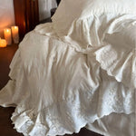 Duvet Cover Set Linen-Cotton Temperature-Regulating Embroidered Lace