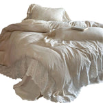Duvet Cover Set Linen-Cotton Temperature-Regulating Embroidered Lace