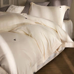 Duvet Cover Set Mako Cotton Satin Monogram Embroidery