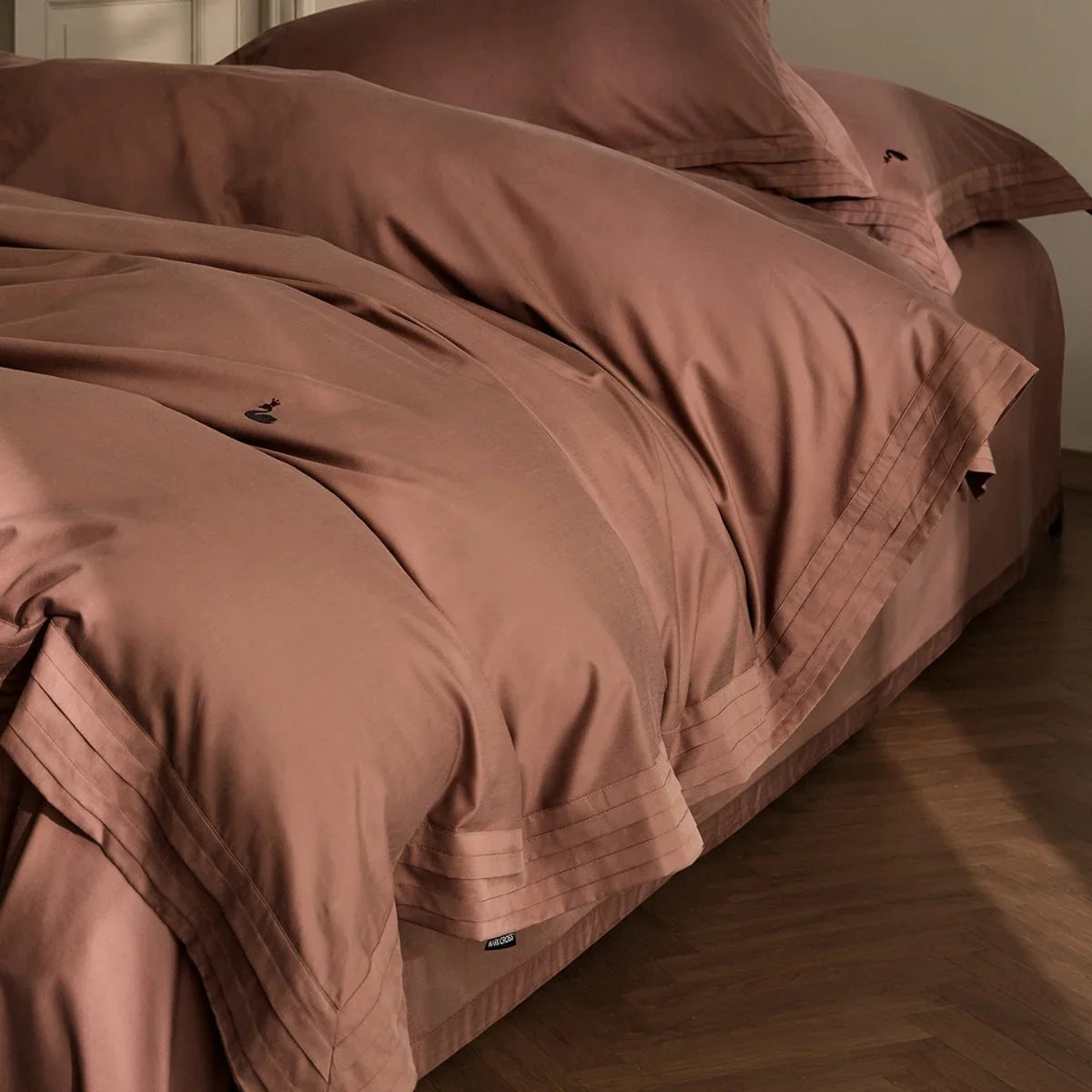Duvet Cover Set Mako Cotton Satin Monogram Embroidery