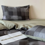 Duvet Cover Set Reversible Cotton Satin 4-Piece