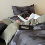 Duvet Cover Set Reversible Cotton Satin 4-Piece