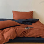 Duvet Cover Set Reversible Cotton Satin 4-Piece