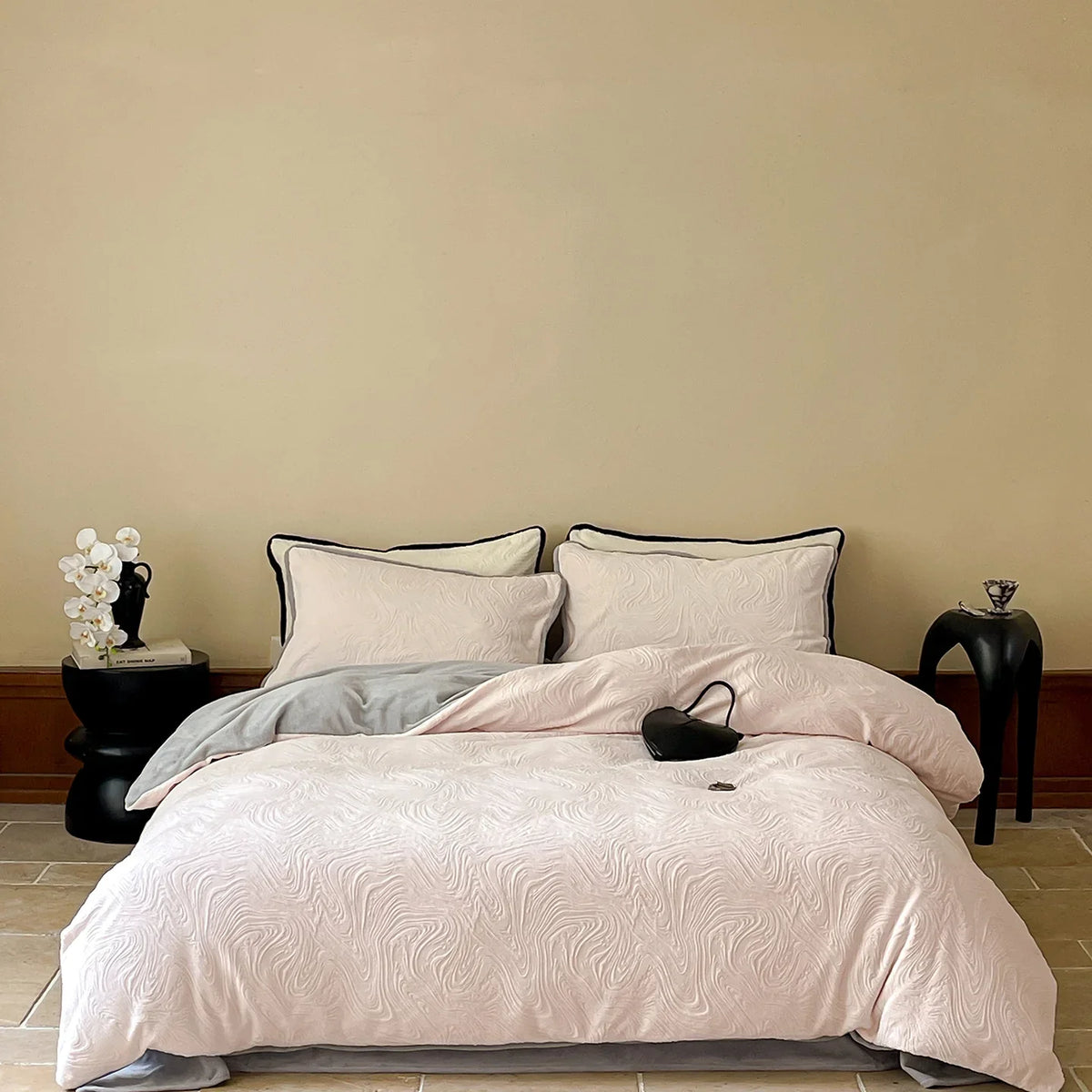 Duvet Cover Set Reversible Cotton Satin Concealed Zipper