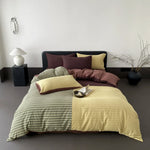 Duvet Cover Set Reversible Quilted Breathable Cotton Jersey