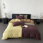 Duvet Cover Set Reversible Quilted Breathable Cotton Jersey