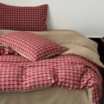 Duvet Cover Set Reversible Vichy Check Cotton Percale